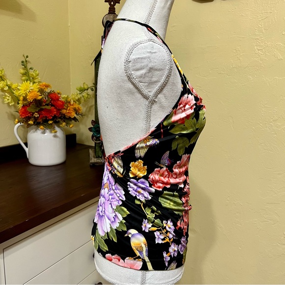 Dolce & Gabbana Satin Floral Halter Top - Picture 3 of 4